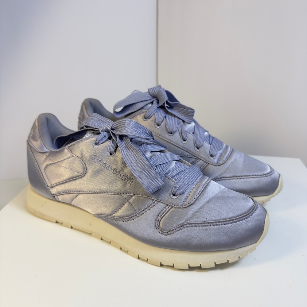 Reebok Classic Leather Satin Women's Size 8 Periwinkle Purple CM9801 Sneakers - Picture 6 of 16